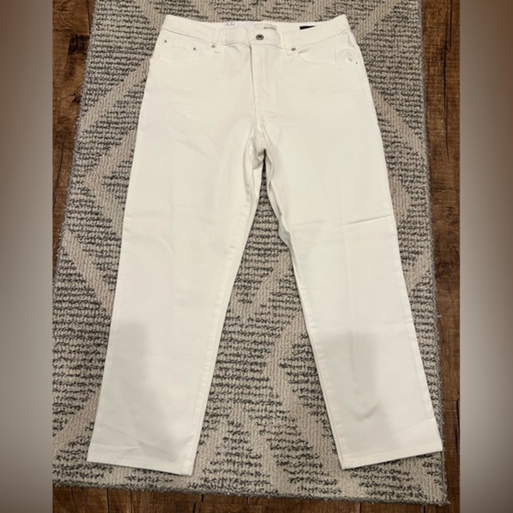 NWT Ella Moss High Rise Slim Straight‎ Ankle White Jeans